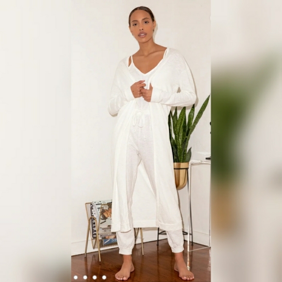 Lulus Sweaters - Lulus Homebody Cream Long Sleeve Duster Robe